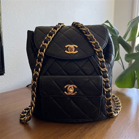 chanel black bag pack|Black Chanel bag for sale.